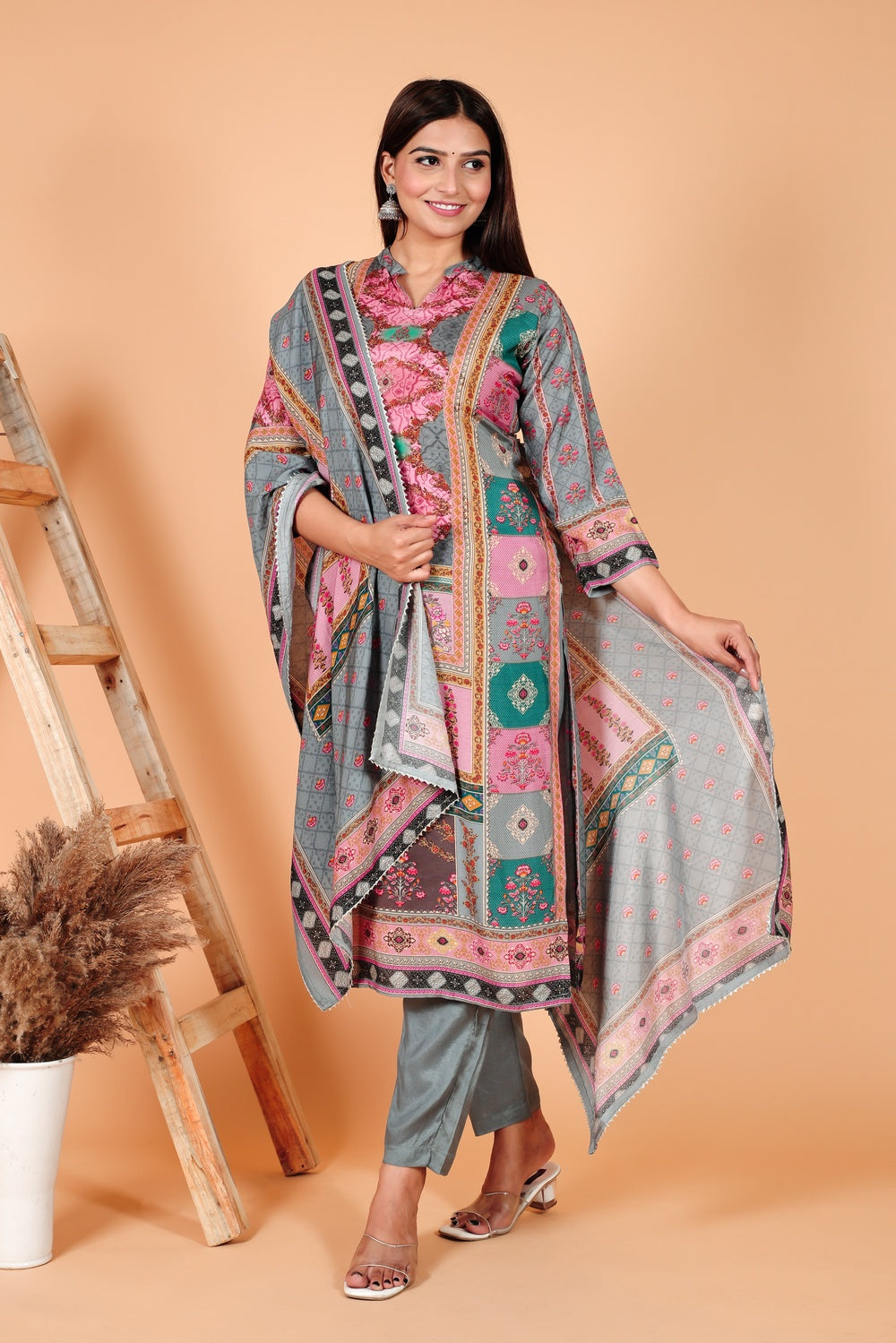 Digital Print Pakistani Straight Suit Set