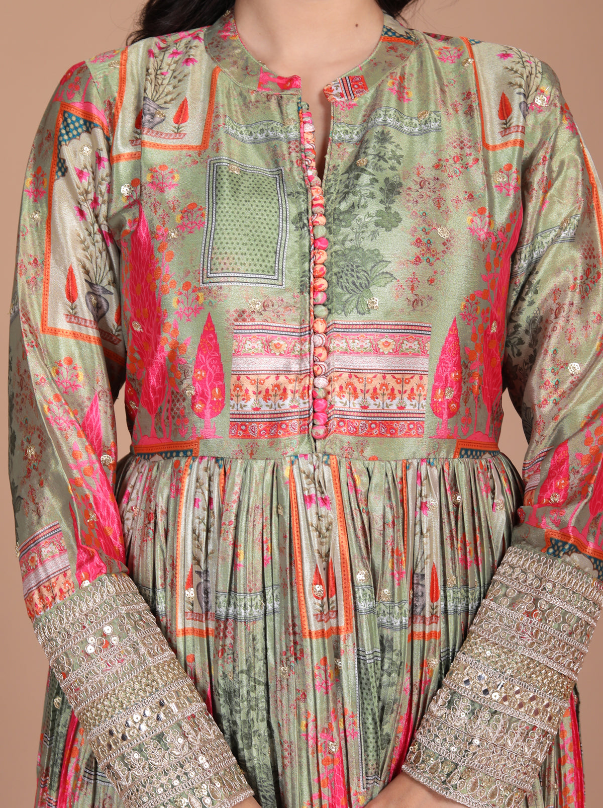 Festive Gown With Heavy Zari Work