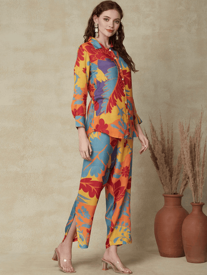 All over Floral Print Fashionable Co-ord Set